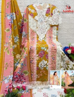 Alternative view of pure cotton print with exclusive patch embroidery (4PATCH NOTE) 
