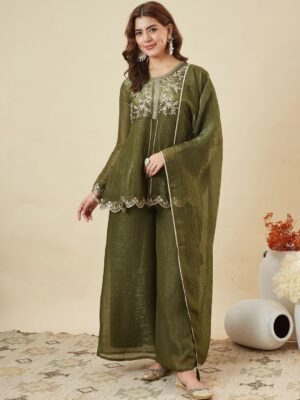WOMEN'S PURE CRUNCHY SILK KURTA SETS