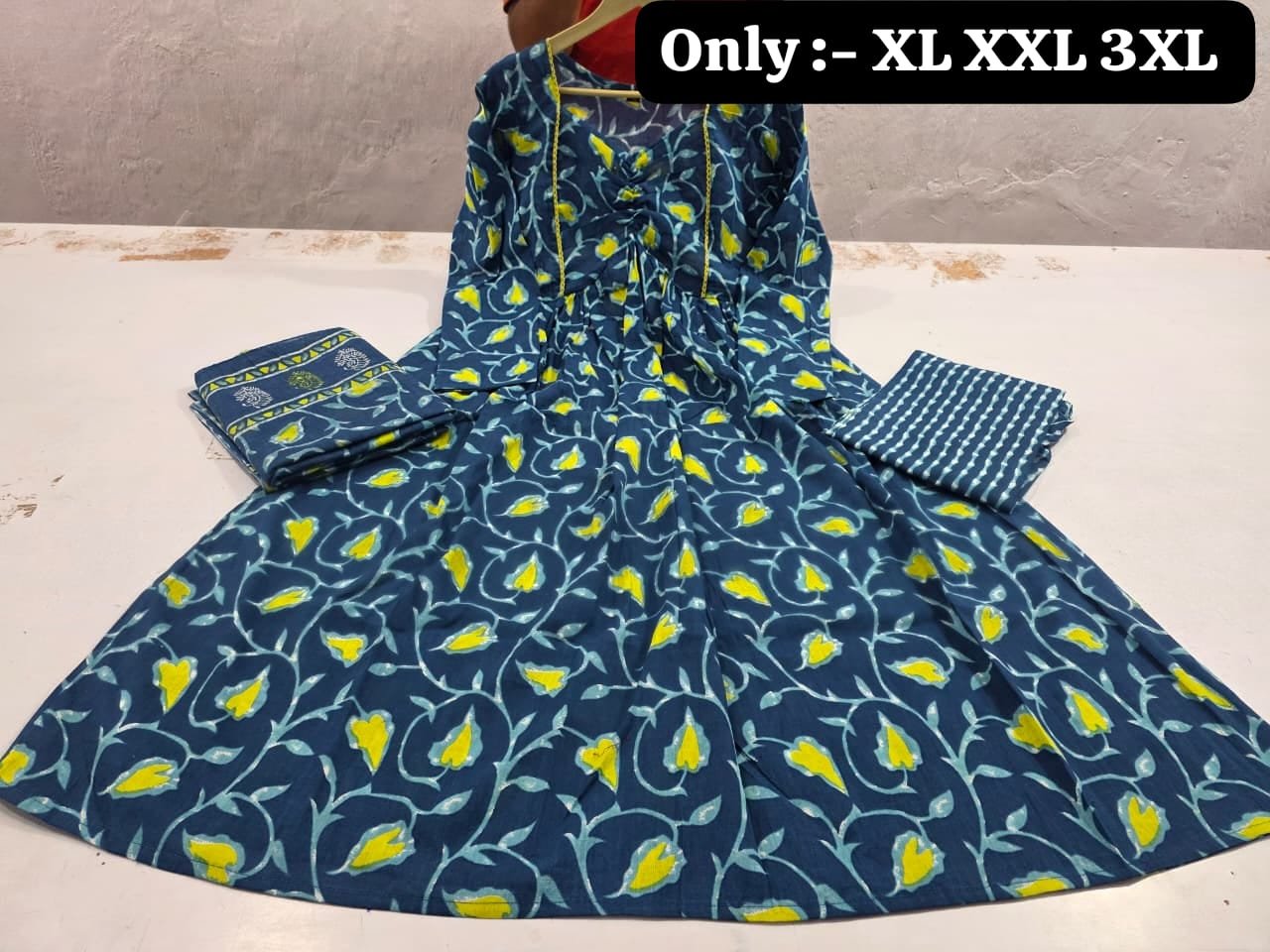 New Anarkali kurta set with Angrakha style with side dorii attached heavy Tassel - Image 2