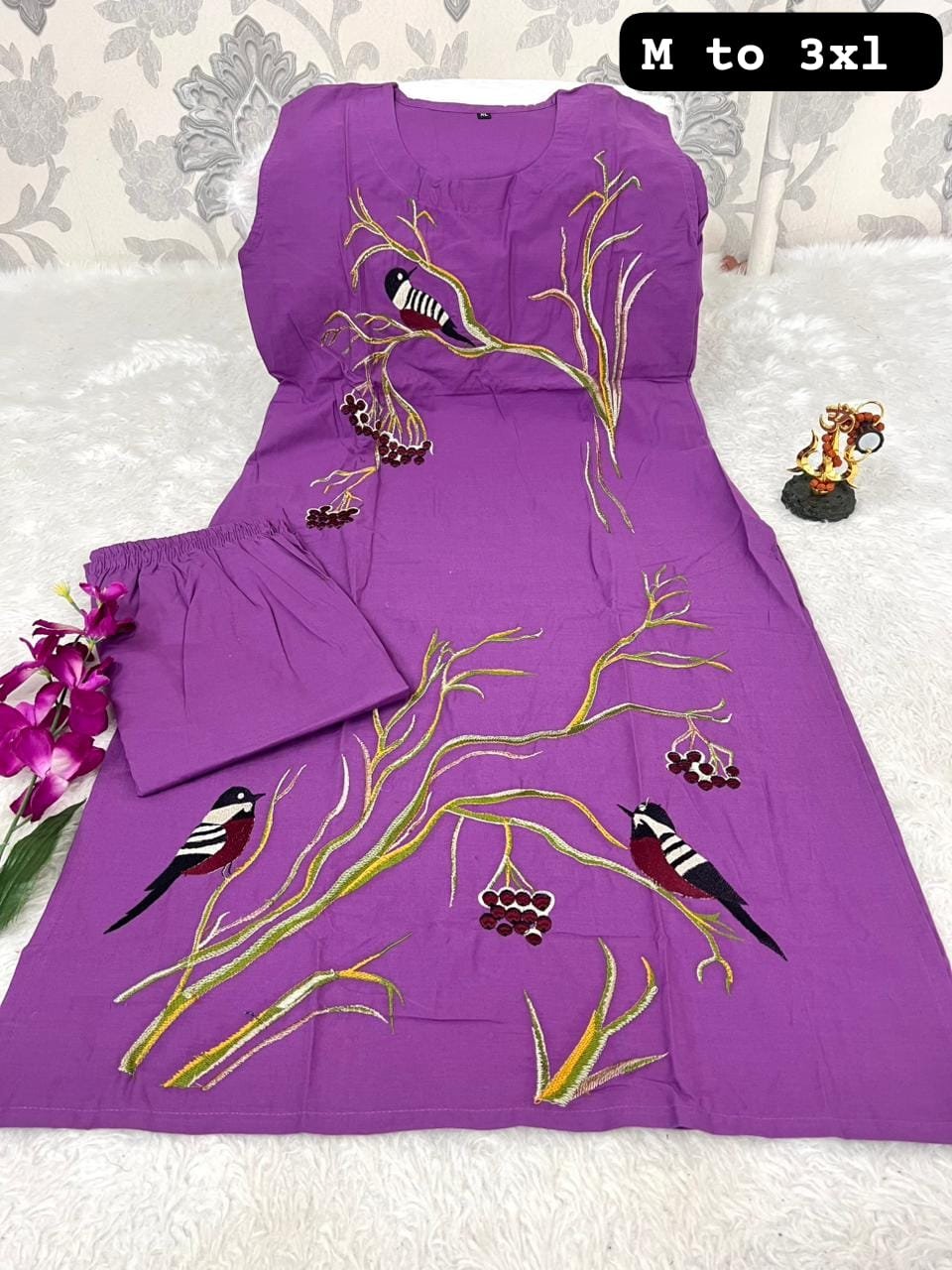 CORD SET STRIGHT CUT KURTI WITH PLAZO - Image 2