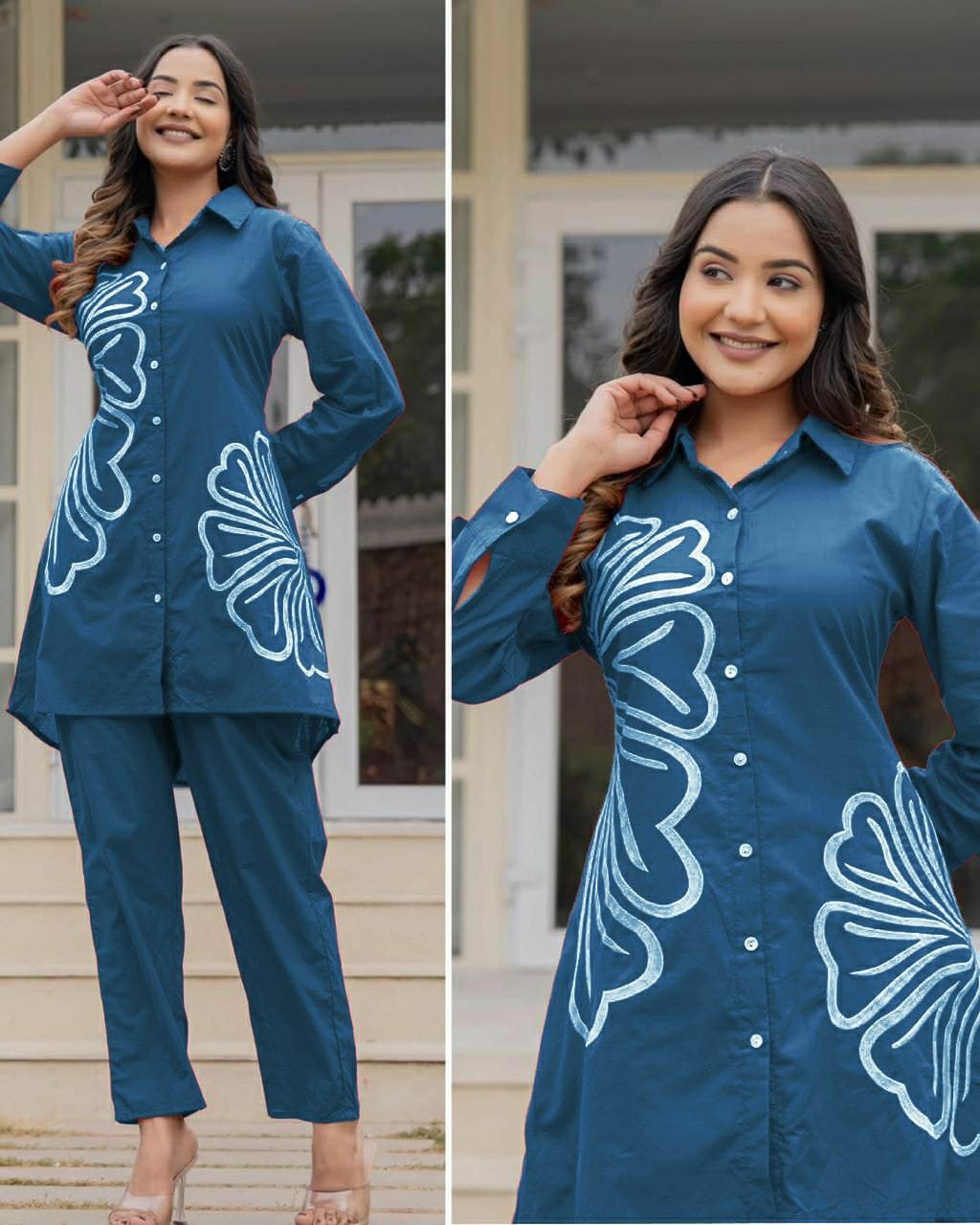 Featuring Beautiful Suit Sets in Soft Reyon Top With Pant. it is beautifully decorated with Multi thread work desgins