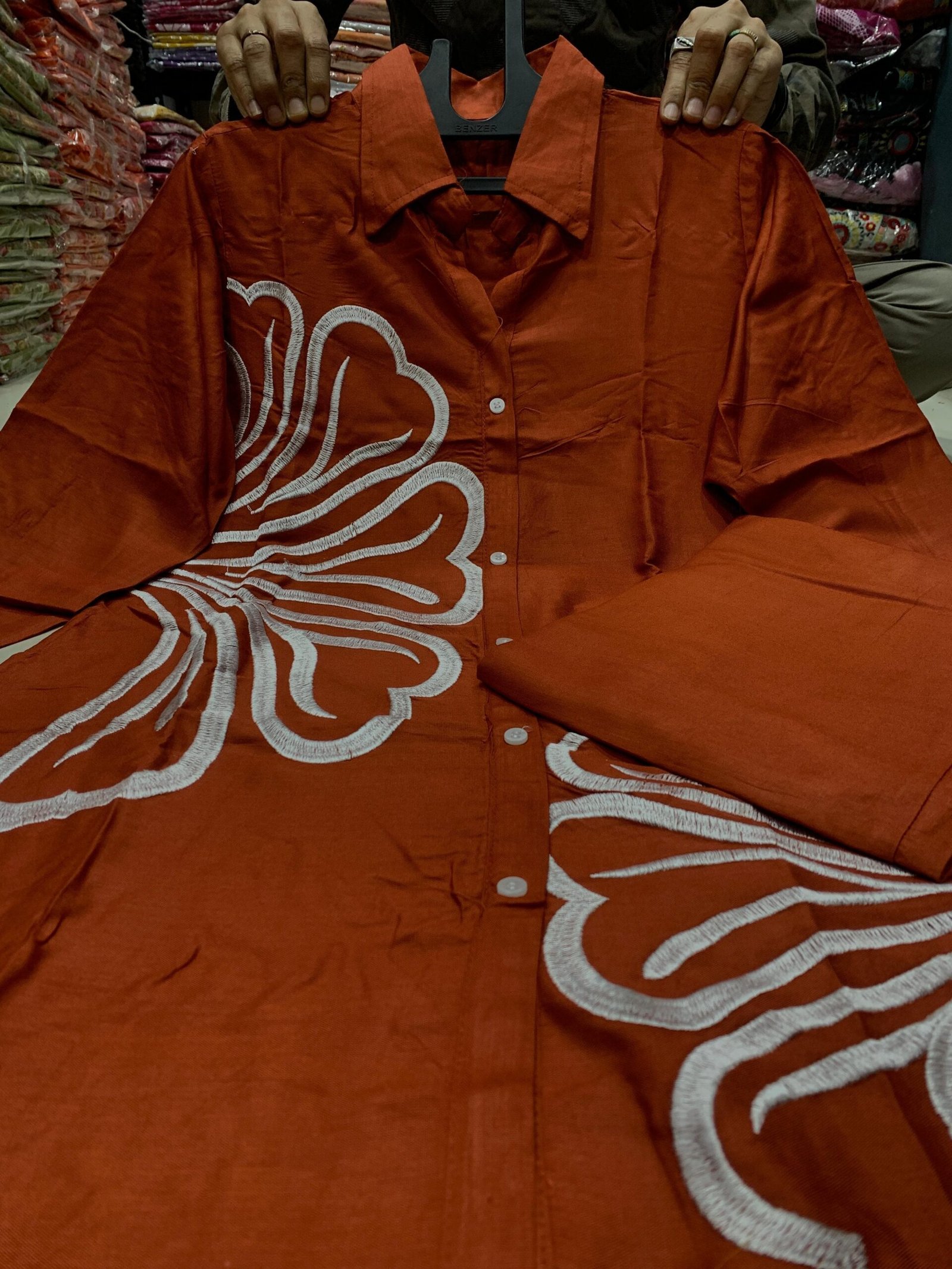 Featuring Beautiful Suit Sets in Soft Reyon Top With Pant. it is beautifully decorated with Multi thread work desgins - Image 4