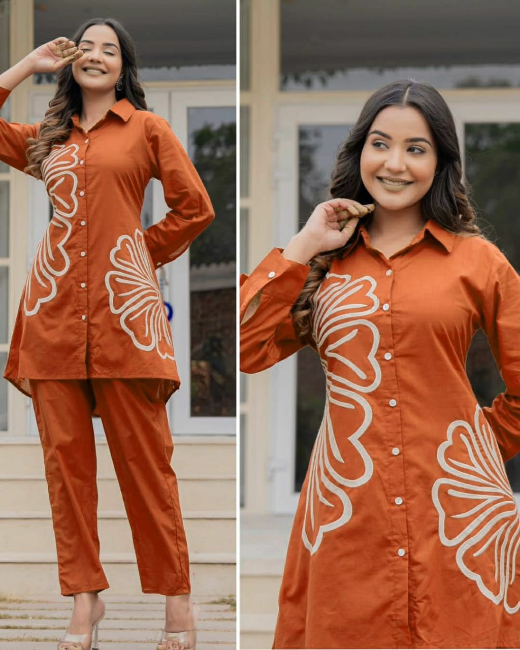 Featuring Beautiful Suit Sets in Soft Reyon Top With Pant. it is beautifully decorated with Multi thread work desgins - Image 3