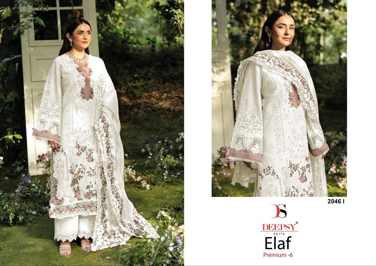 Pure cotton with heavy self embroidery attached emb patches DEEPSY SUITS - Image 2