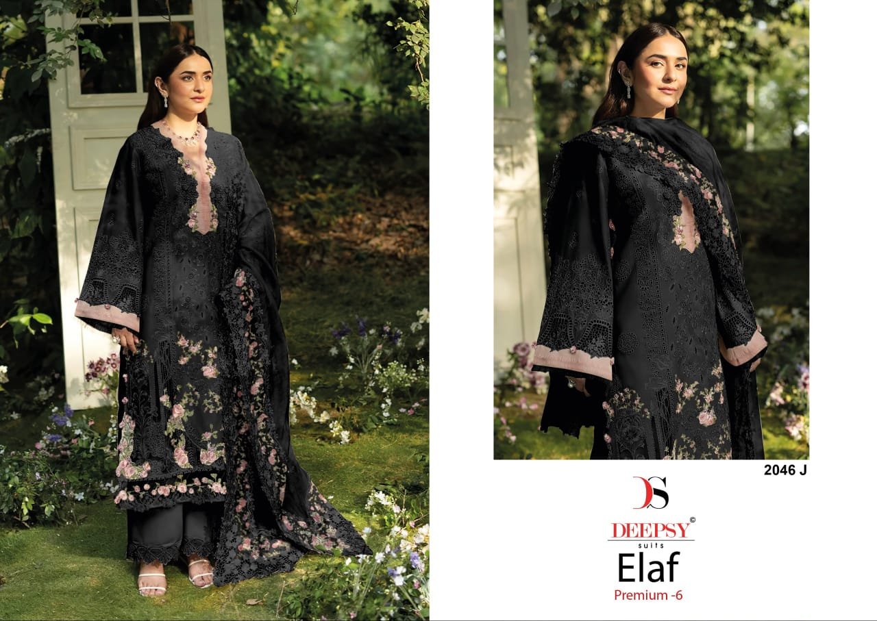 Pure cotton with heavy self embroidery attached emb patches DEEPSY SUITS - Image 3
