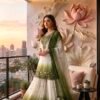 Heavy Dual Tone Peding Star Georgette With Embroidery Thread Work With Sleeves