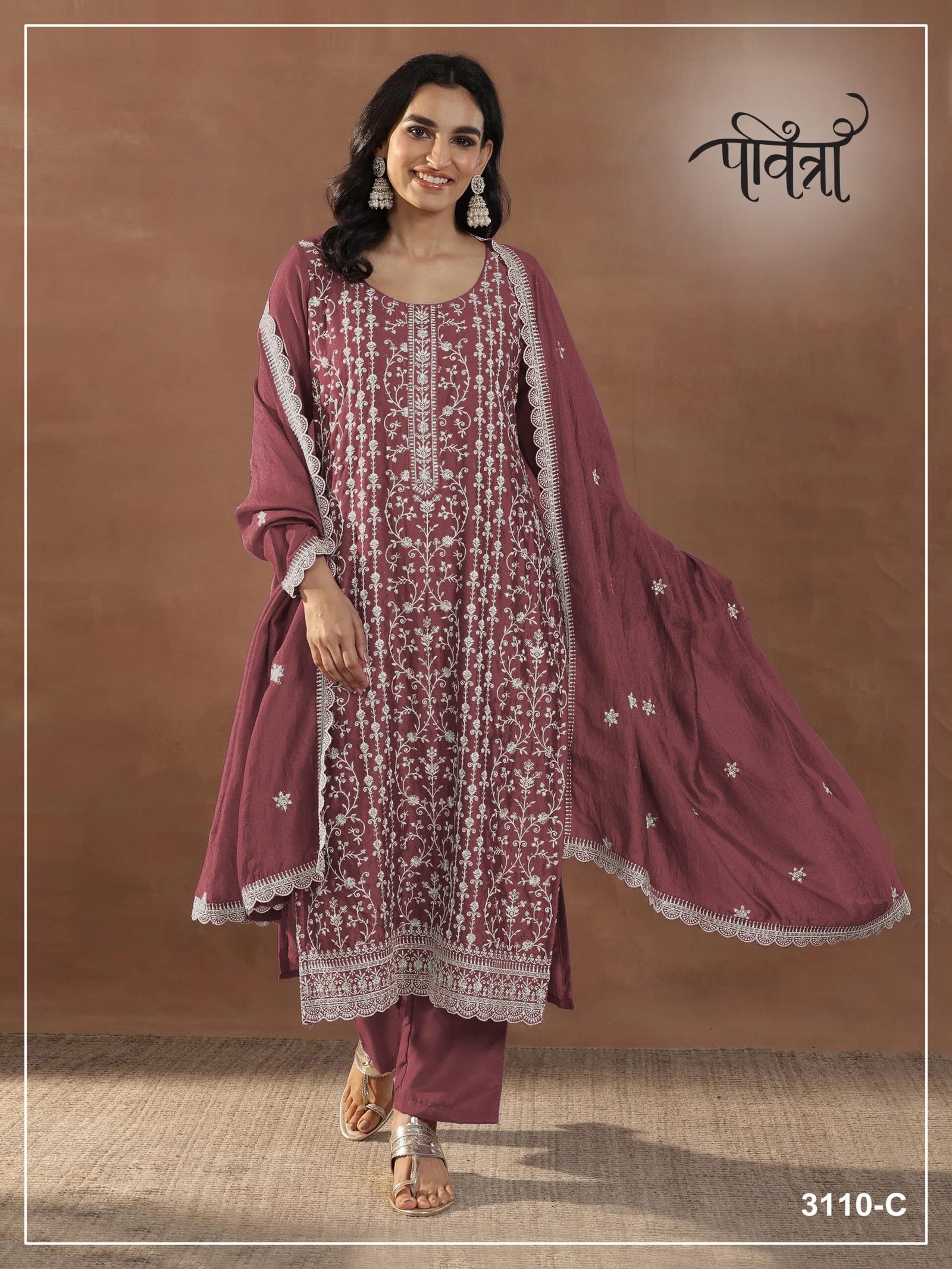 Rangoli Crush with Heavy Embroidered 3mm Sequence Work - Image 5