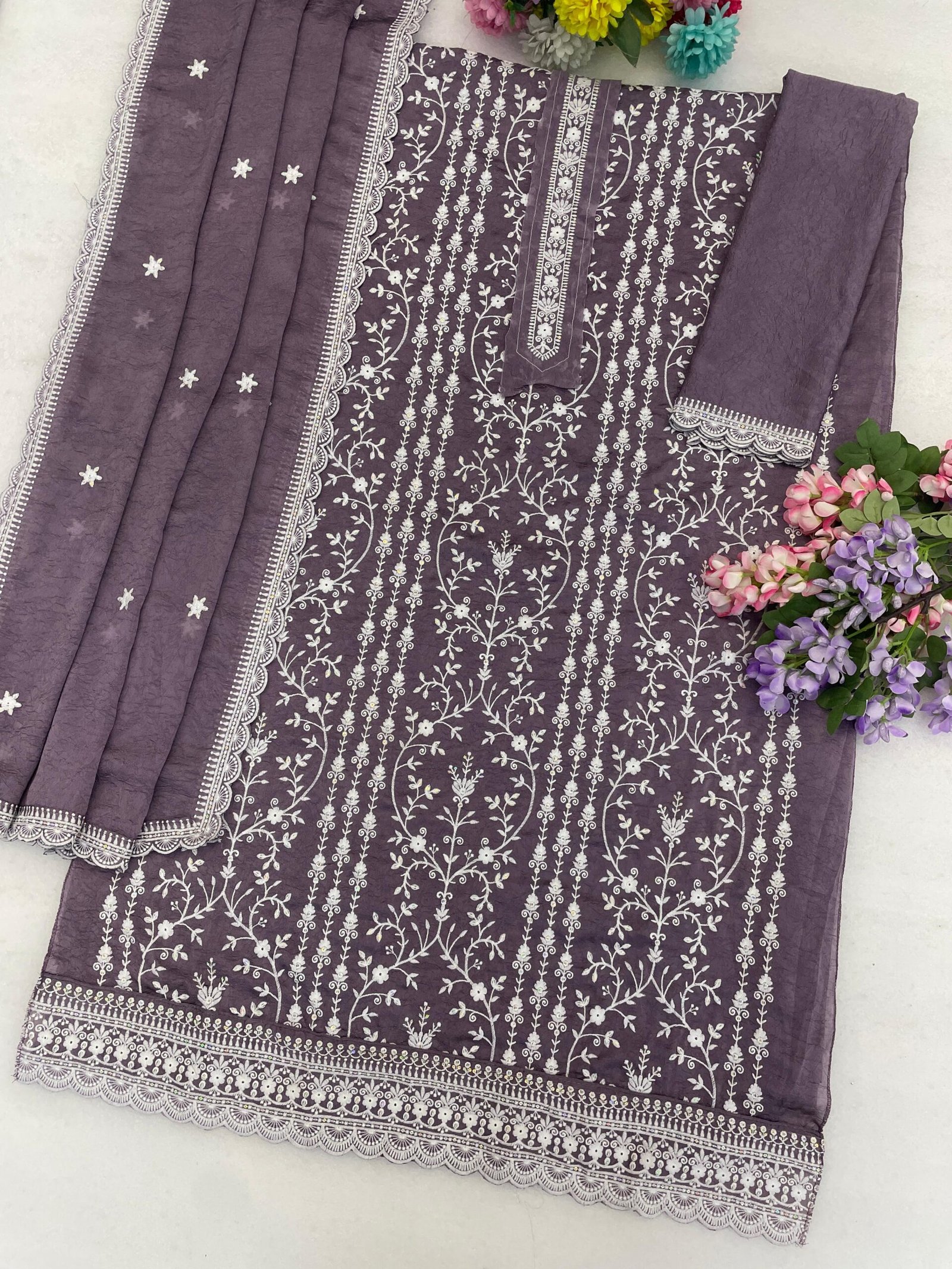 Rangoli Crush with Heavy Embroidered 3mm Sequence Work - Image 2