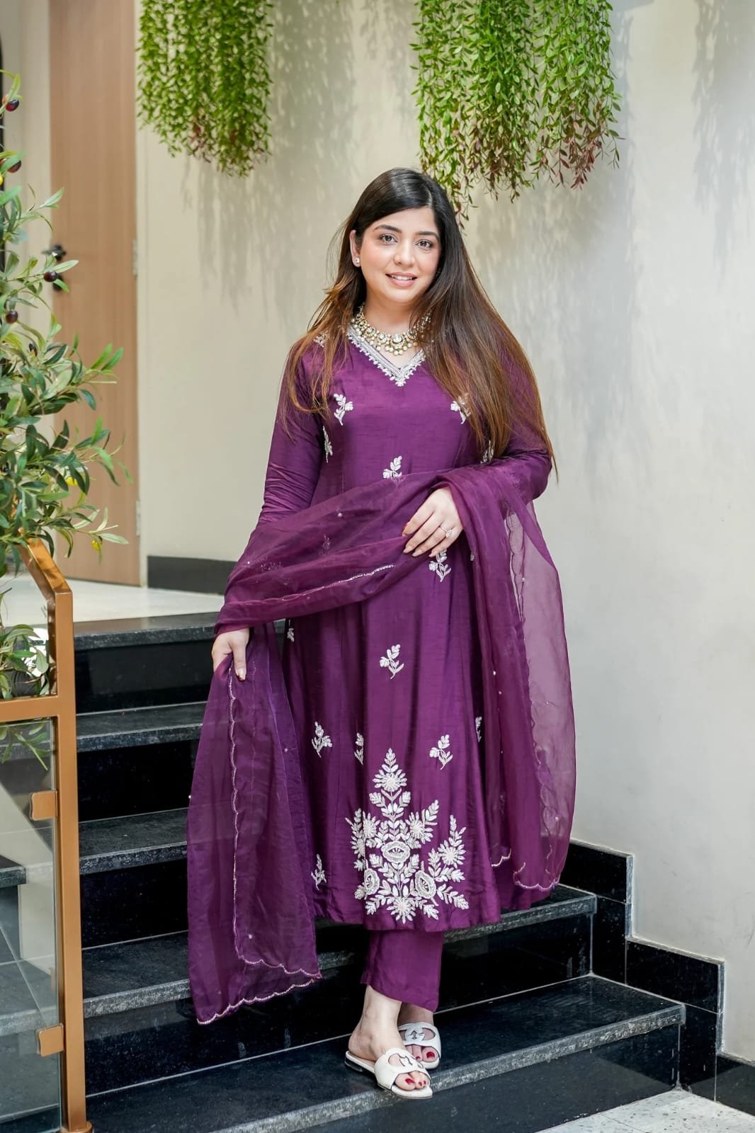 PURE MUSLIN WITH SEQUENCE COADING EMBROIDERY WORK - Image 4