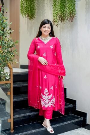 PURE MUSLIN WITH SEQUENCE COADING EMBROIDERY WORK