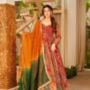 Elegant Chinon Fabric Patola Print Gown