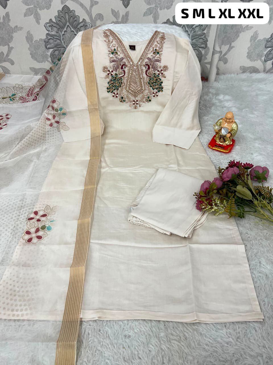 Upgrade your festive wardrobe with our premium, highly demanded 3-piece ethnic suit set. Perfect for Haldi, Mehendi, or upcoming family gatherings! - Image 7