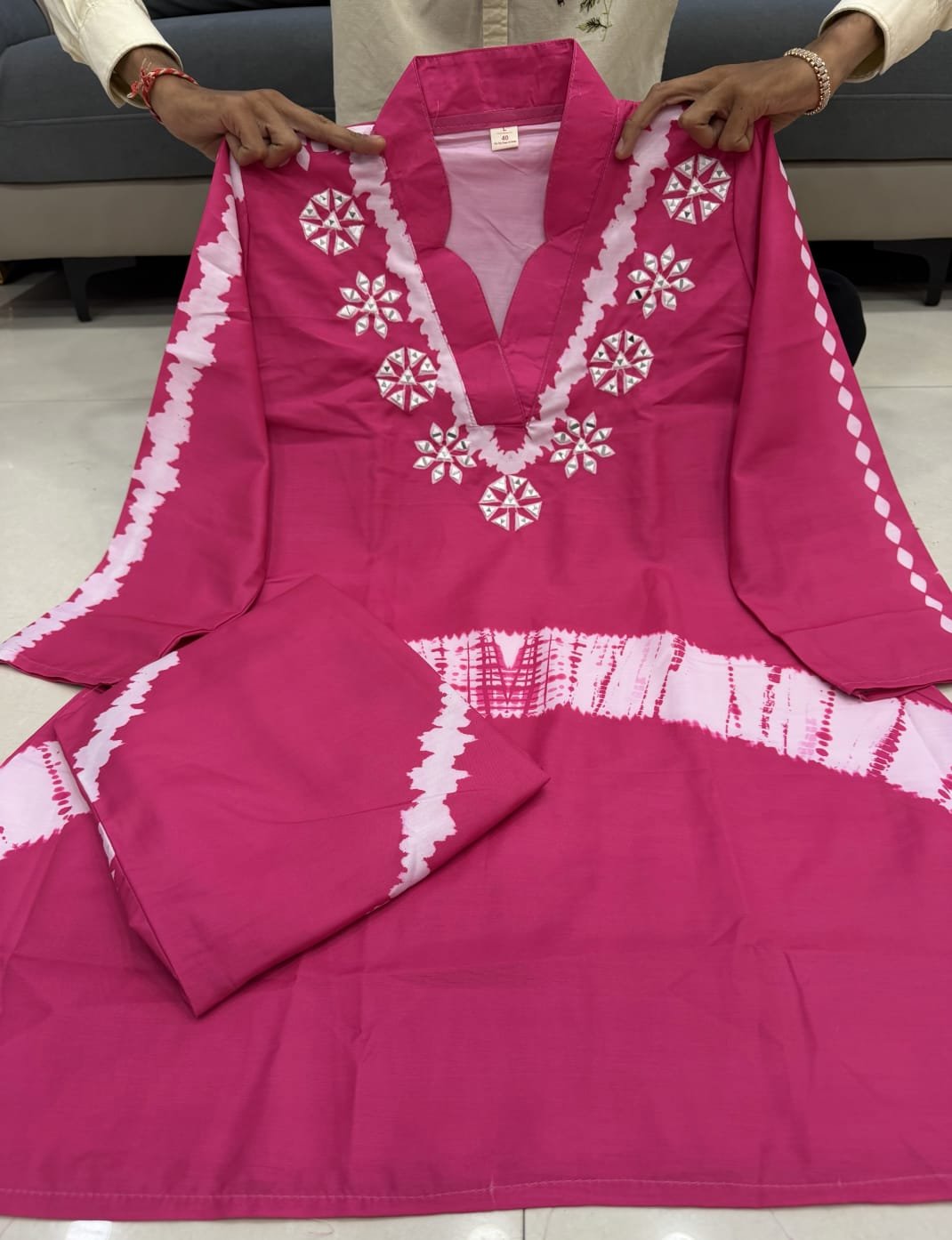 New Arrivals Party Wear Look Pure Burbary Silk & CORD SET Set - Image 2