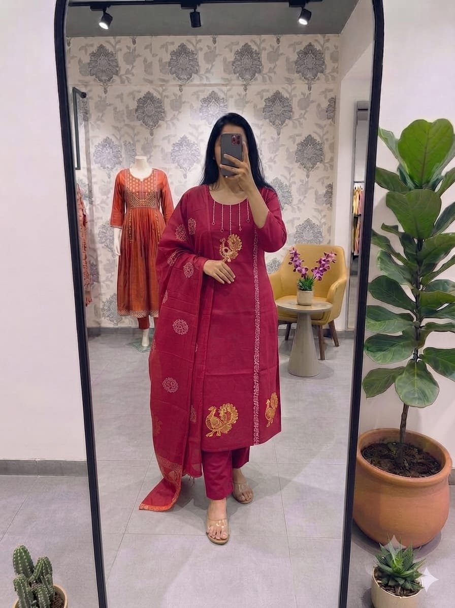 Launching New Designers Kurti With Pant With Dupatta Set