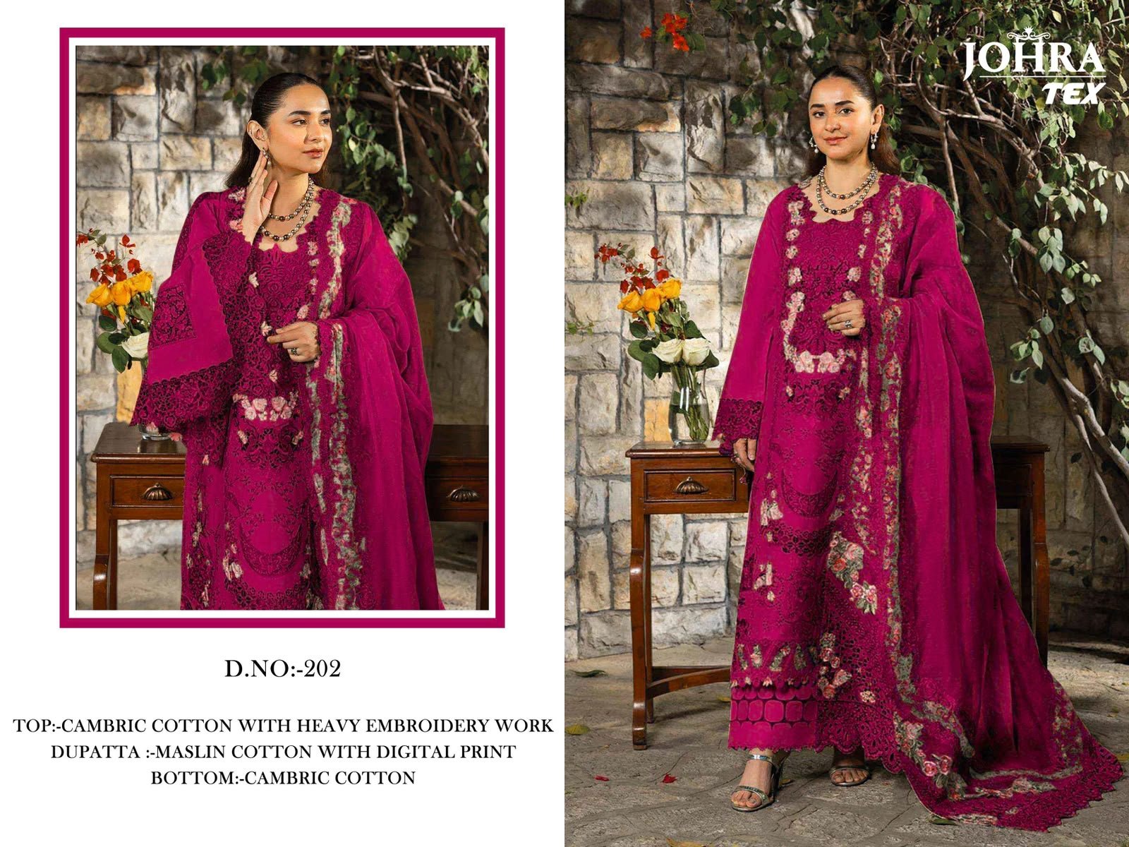 CAMBRIC COTTON WITH HEAVY EMBROIDERY WORK