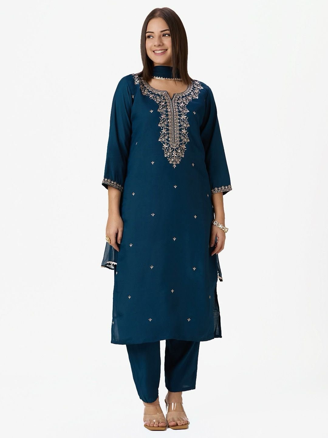 New Designers Kurti Pent Dupatta Set