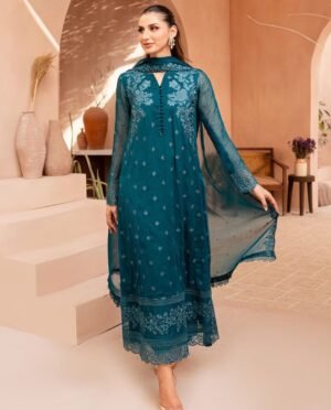 DESIGNER TRENDING  PUMPUM NECK TOP WITH EMBROIDERY WORK WITH PANT AND DUPATTA