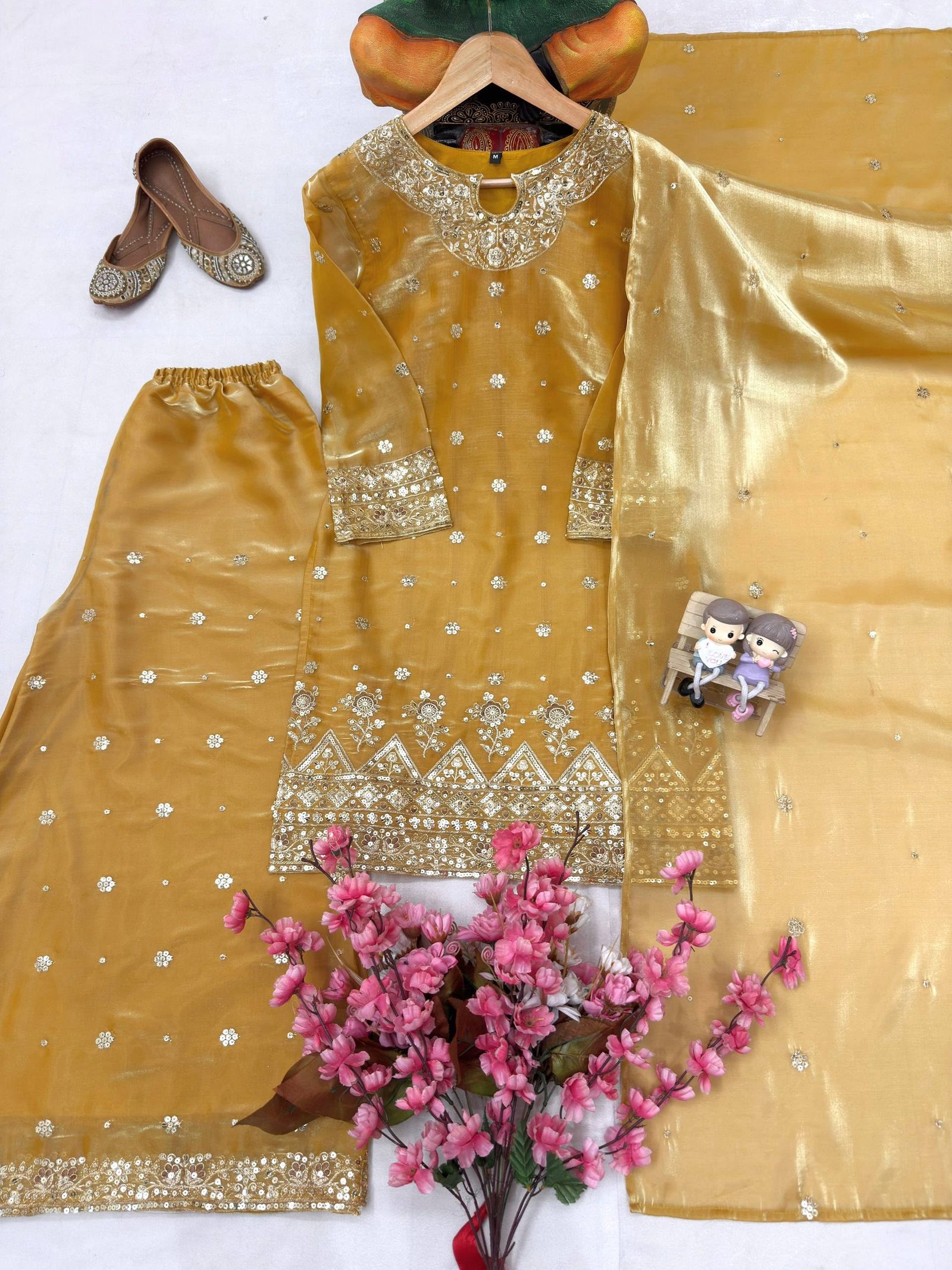 ENHANCE THE BEAUTY OF YOUR WARDROBE WITH THIS NEWLY LAUNCHED GMY SILK KURTI & PLAZZO SET - Image 2