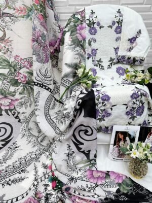 Alternative view of CAMBRIC COTTON WITH HEAVY EMBROIDERY WORK