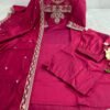 HAND WORK  KURTI WITH  DUPATTA PLAZZO SET WITH WORK ON SLEEVS       