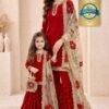 Trending New Đěsigner Mom-Daughter Combo GMY SILK Top Sharara & Dupatta Set