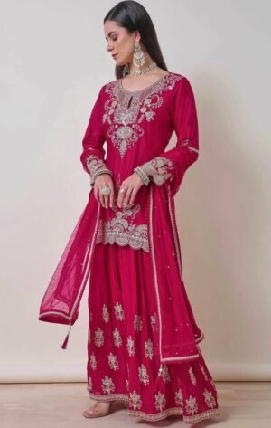 UPCOMING NEW READY TO WEAR COLLECTION 3 PIECE FANCY KURTI WITH BEAUTIFUL FLAIRED PLAZZO AND DUPATTA