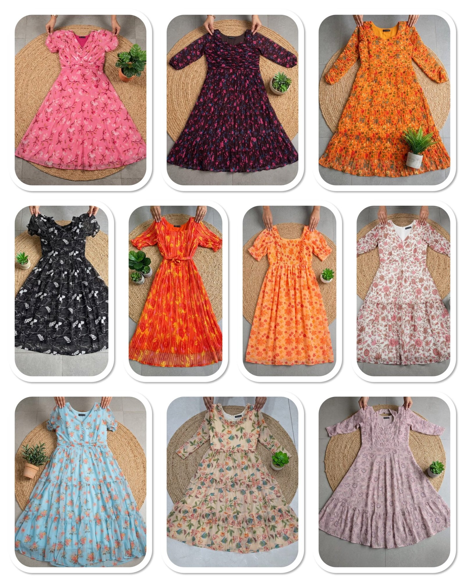 Introducing our latest essential: the Floral Dresses. Crafted for comfort, this easy-breezy dress features a delightful floral print. With a charming neck detail and playful frill at the bottom, it’s perfect for sunny days. - Image 9