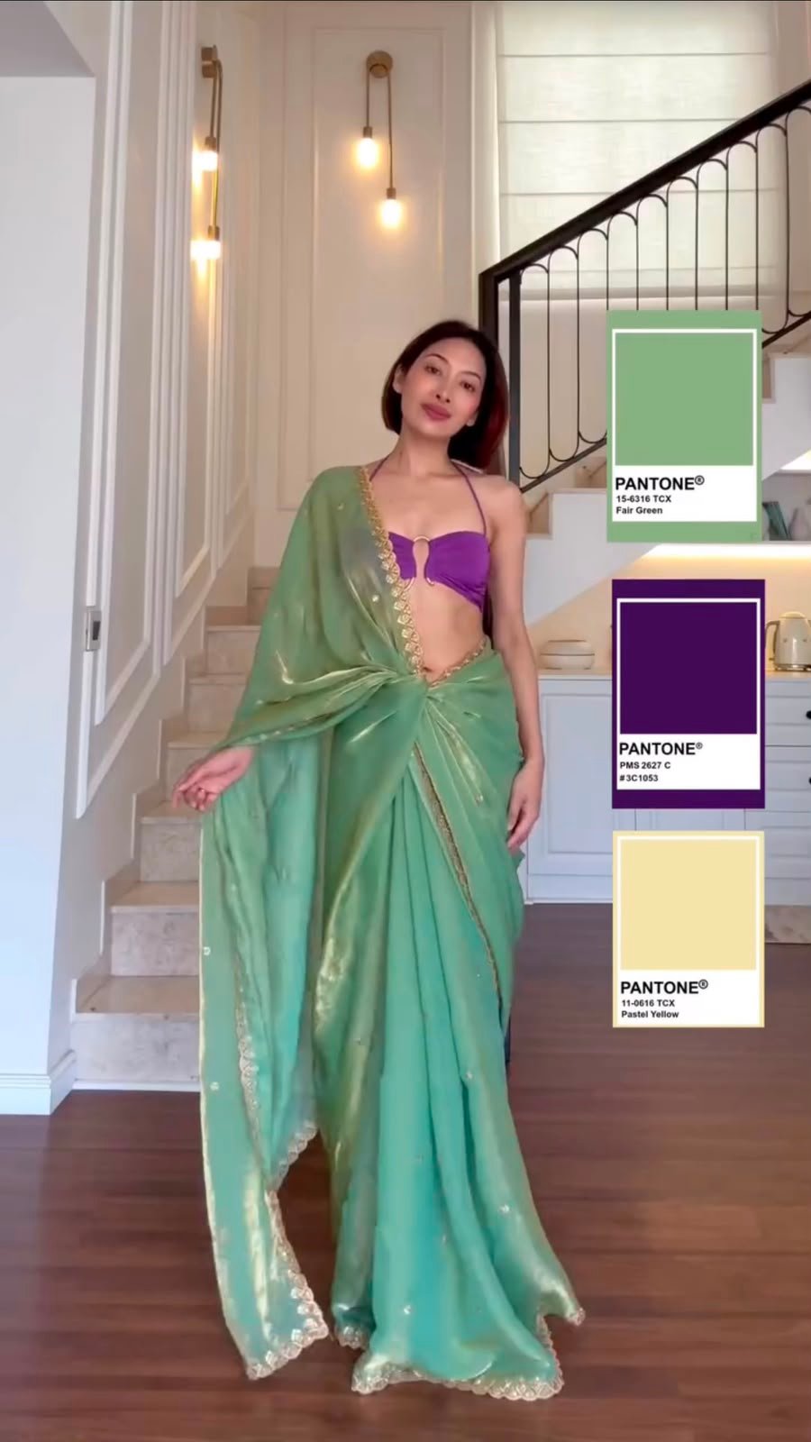 Fall in love with this stunning saree in an eye-catching shade, crafted with finesse and rich detailing. A perfect blend of grace and glam!