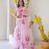 One More Super Hit Georgette Ruffle Ready To Wear Saree With Readymade Blouse Design Launch