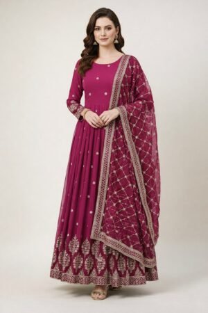 Elegant Embroidered Sequence Designer Anarkali 2 Piece Set Look gorgeous