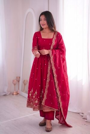 AK-Series New Designer Party Gown Pent & Dupatta Set