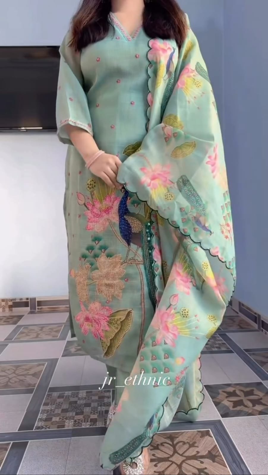 Inspired by the beauty of nature, this premium 3-piece suit features exquisite peacock artwork, delicate hand Katha detailing, and a beautifully embroidered dupatta. Crafted to make every occasion feel special.