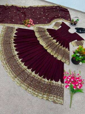 Alternative view of Elegant Embroidered Sequence Designer Kediya Collection 3 Piece Set Look Gorgeous