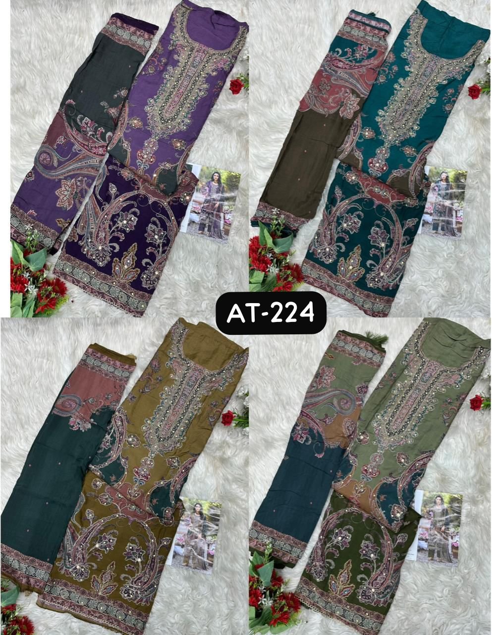 Top Pure viscous Maslin digital print with aari and hand work - Image 2