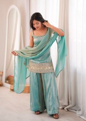 Doremon Crush With Real Mirror And Embroidered Sequence Work  