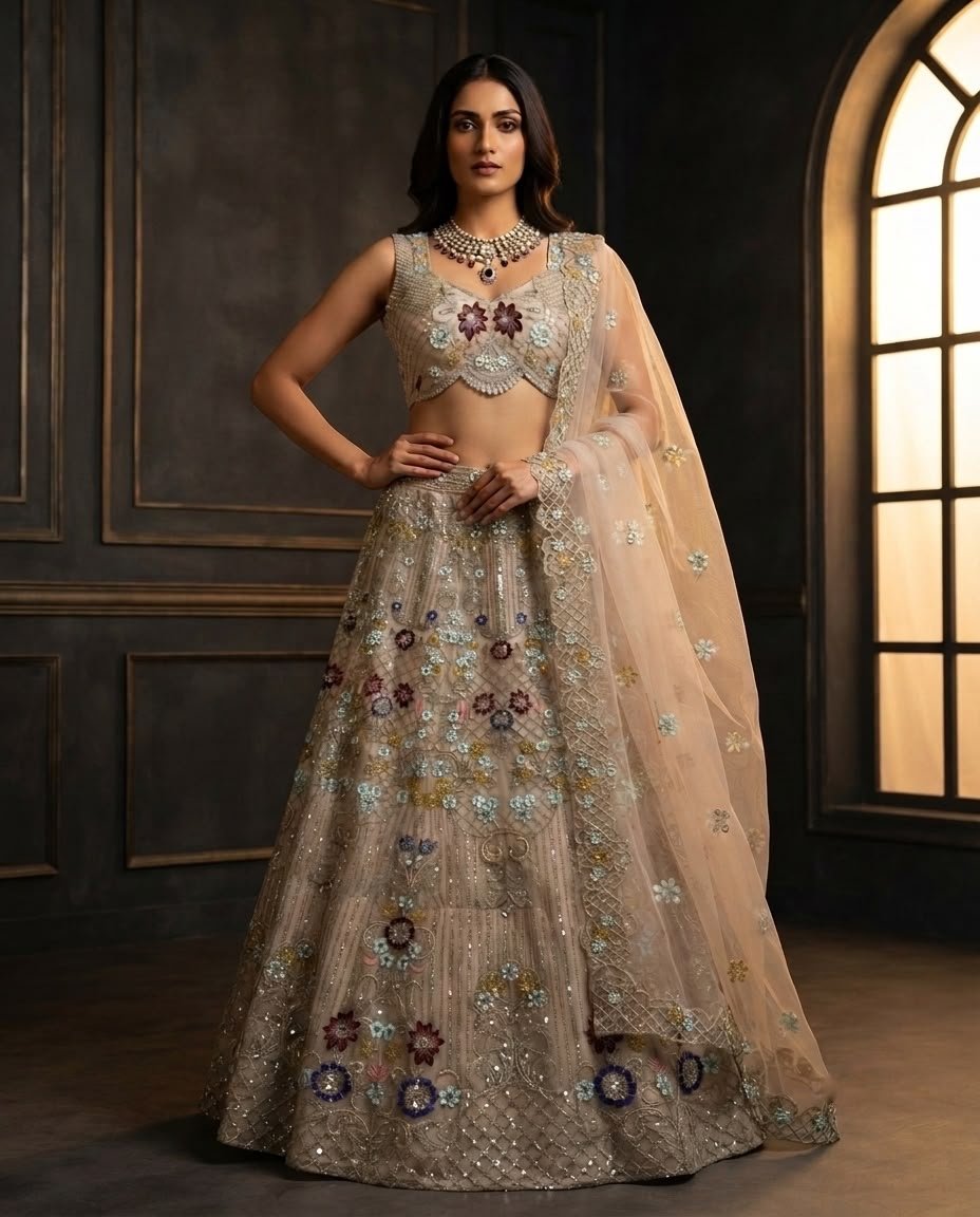 LEHENGA DETAILS Premium Quality Butterfly Net