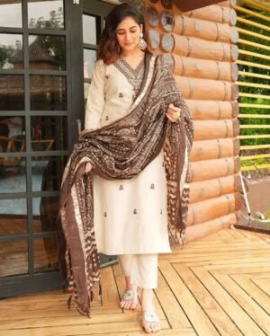 Đěsigner Pure LILAN Top With Pent & Dupatta Set