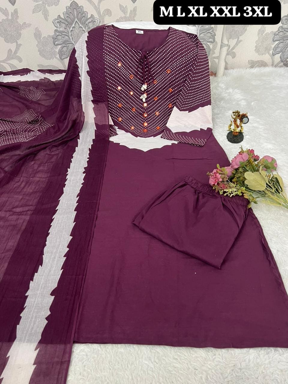 Check out this stunning Bandhani Suit Set—perfect for daily wear, office, or small gatherings - Image 3