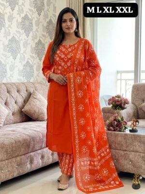 Looking to update your ethnic wardrobe? Check out this stunning Bandhani Suit Set—perfect for daily wear, office, or small gatherings