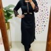 Beautiful embroidery work cord_ set 2pcs pattern  kurti  with front Latkan for Style