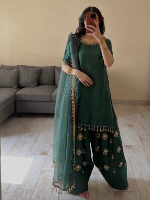 Launching New Đěsigner Party Wear Look top with Farshi Salwar
