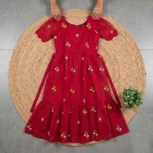 Alternative view of here presenting you a beautiful and comfortable maxi with beautiful Flowers Embroidery all over. grab one for yourself this coming Season