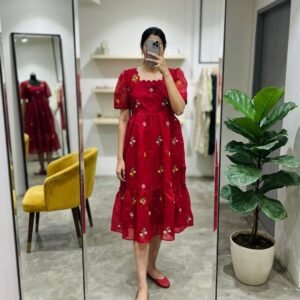 here presenting you a beautiful and comfortable maxi with beautiful Flowers Embroidery all over. grab one for yourself this coming Season