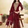 WOMEN PURE VICHITRA SILK WITH EMBROIDERED KURTA SET