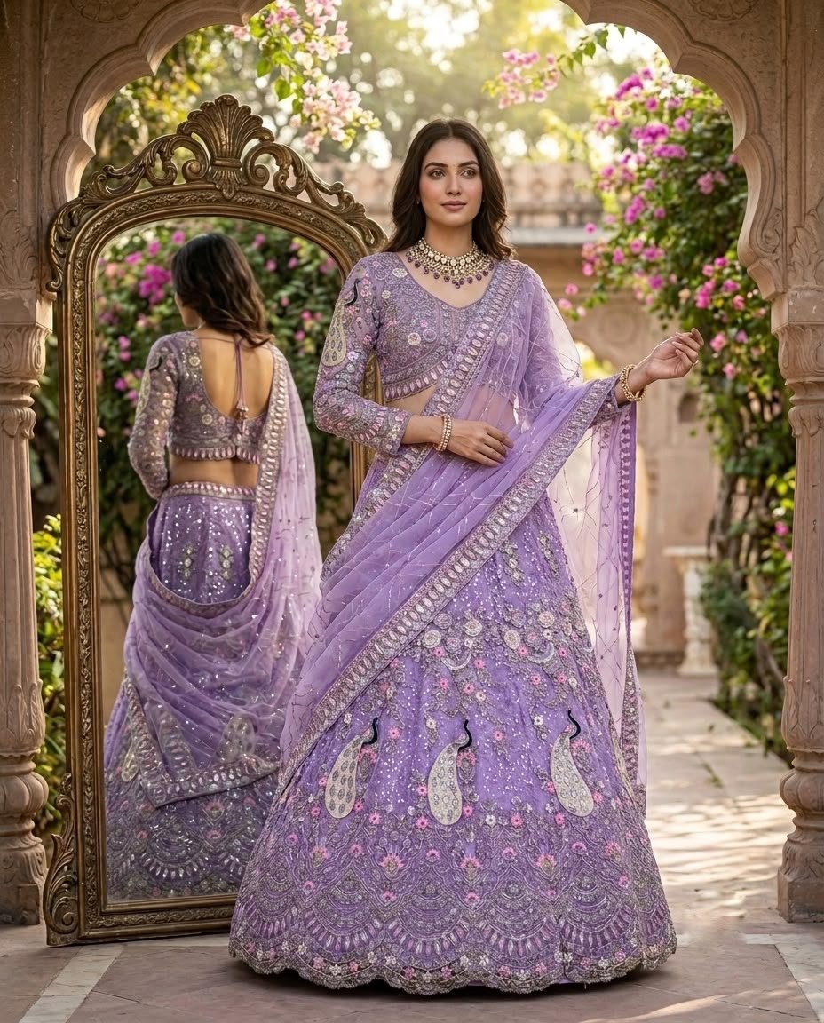 AK Launching 4 meter flared Coding Sequins Work Lehenga, Exceptional Quality with Can-Can and Canvas Layers, A Perfect Fusion of Glamour and Comfort