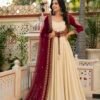 PRESENTING 3 PIECE STYLISH GOWN WITH BEAUTIFUL  KOTI AND DUPATTA