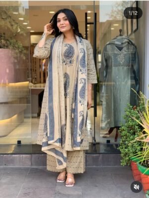 Morgan Silk Digital Print Kurti With Pant With Dupatta 