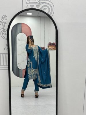 AK Fashion Launching New Designer Party Wear suit-Pent & Dupatta Set