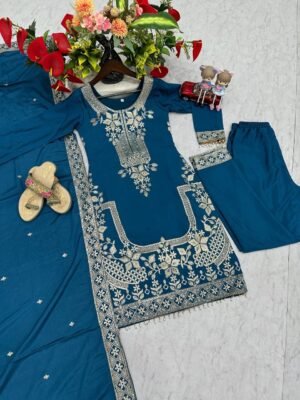 Alternative view of AK Fashion Launching New Designer Party Wear suit-Pent & Dupatta Set