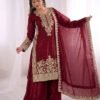 Presenting New Designer Collection In GMY SILK With Heavy Embroidery Coding Sequence Work Top-Bottom And Dupatta Set Fully Stitched Ready To Wear